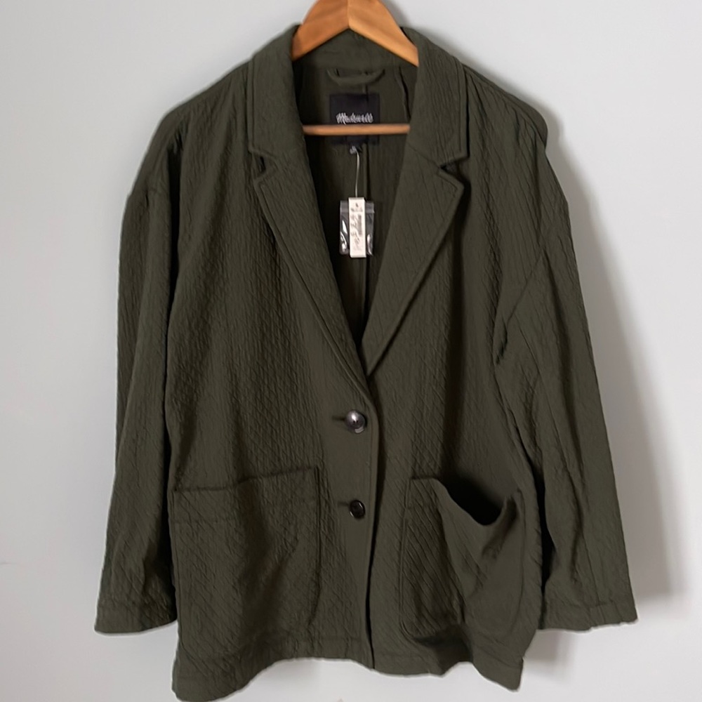 Quilted Madewell Green Blazer - XL